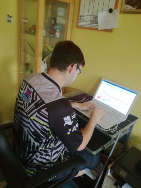 Gerraint working from home on his laptop